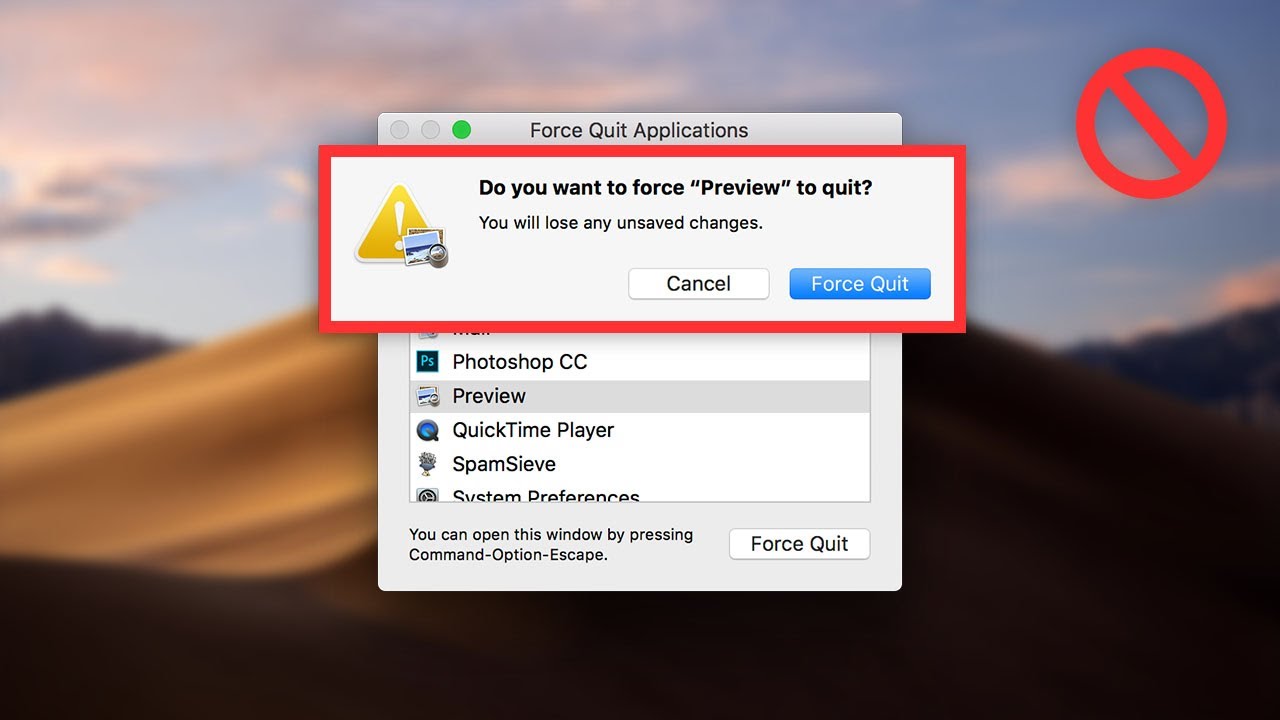Force quit mac keyboard